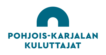 Logossa tummansinisellä fontilla yhdistyksen nimi ja sen päällä kaarisymboli.