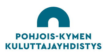 Logossa tummansinisellä fontilla yhdistyksen nimi ja sen päällä kaarisymboli.