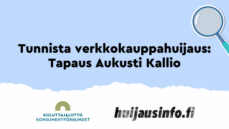 Video: Tunnista verkkokauppahuijaus: Tapaus Aukusti Kallio